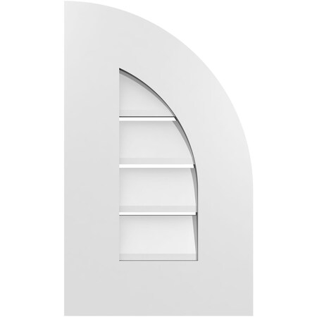 Ekena Millwork Quarter Round Top Right Surface Mount PVC Gable Vent w/ 3-1/2"W x 1"P Standard Frame, 12"W x 20"H GVPQR12X2001SF